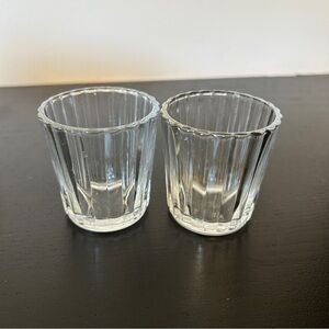 Crisa Ribbed Clear Glass Shot Glass Set Vintage From Mexico